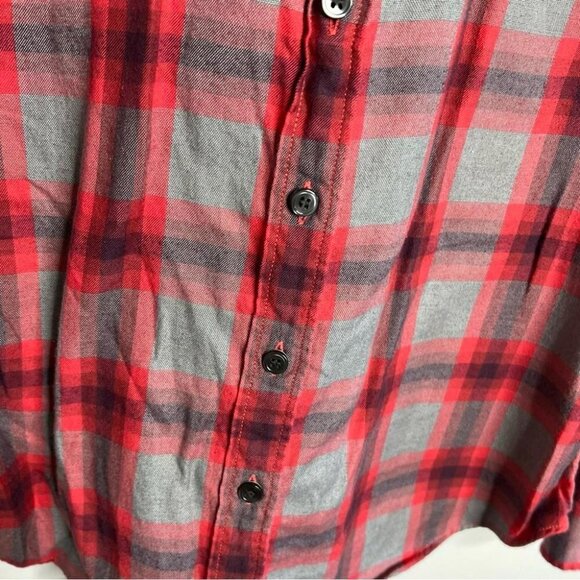 J Crew Factory Womens Size Small The Perfect Shirt Red Grey Flannel Longsleeve - Picture 5 of 9